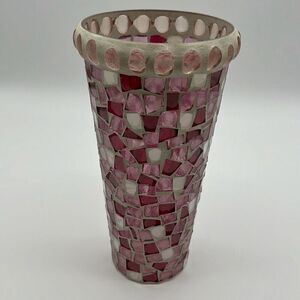Margie’s Garden Multicolor Blooming Flower Mosaic Glass Flower Vase Home Decor